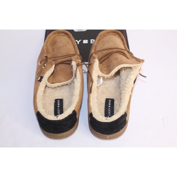 Lucky Brand Mens M 9-10 Quilted Microsuede Gray Clog Slipper Faux Fur Casual New - Picture 2 of 6